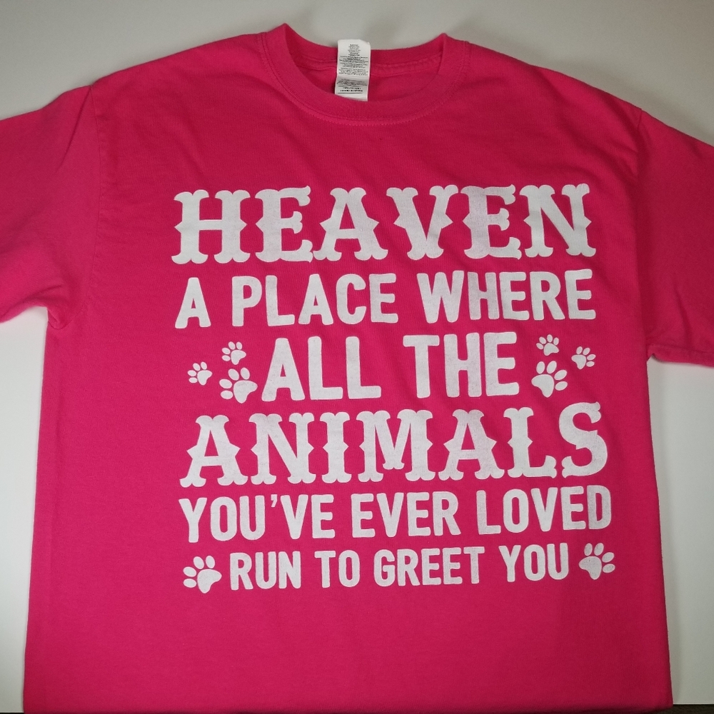 💗T-Shirt "Heaven ... All The Animals"🐈🐕Size M